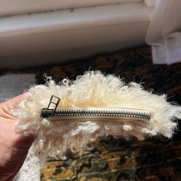 Curly Shearling Coin Pouch Purse - Picture 2 of 4